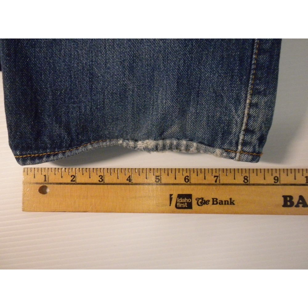 Levi's 501 Jeans Mens 38x32 Blue Denim Button‎ Fly Straight Whiskered Heel Drag - Picture 14 of 14